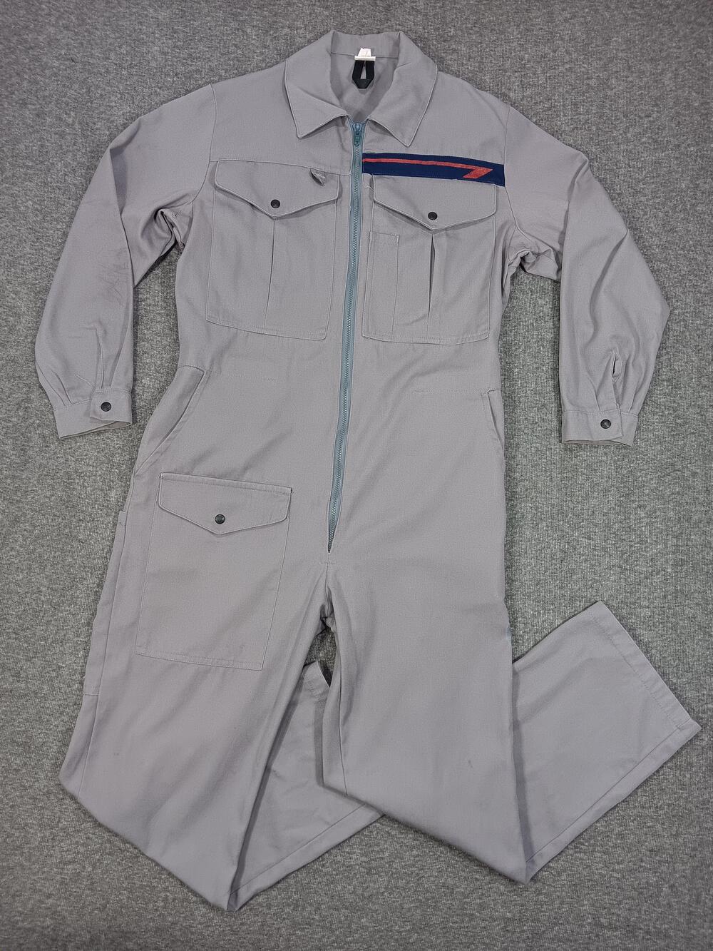 Challenger Coveralls Men Grey 108R Long Sleeve Workwear Jumpsuit Utility Pockets